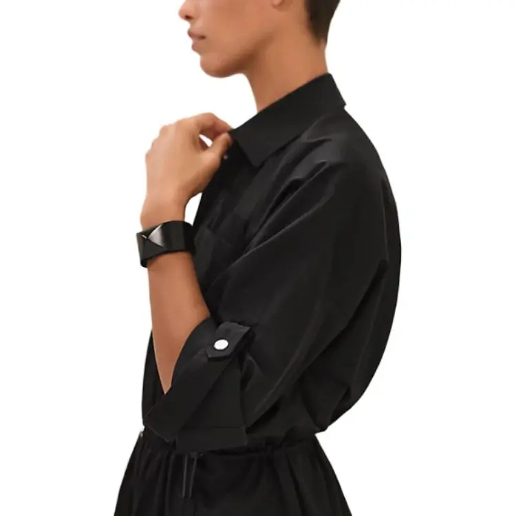HERMES SS25 Short Sleeved Dress Women's Black-3