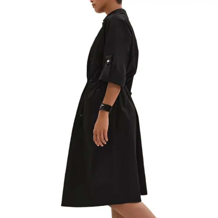 HERMES SS25 Short Sleeved Dress Women's Black-1