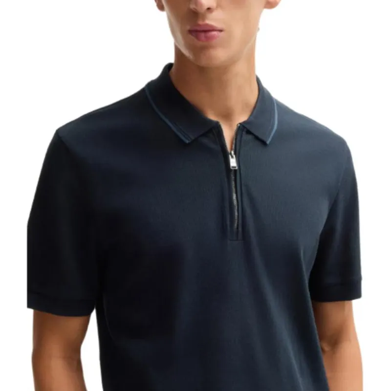 HUGO BOSS Zipd dow Collar Polo Shirt-4