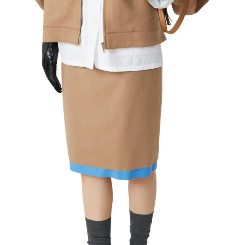 MIU MIU Camel hair Midi Skirt-3