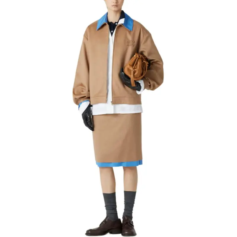 MIU MIU Camel hair Midi Skirt-1