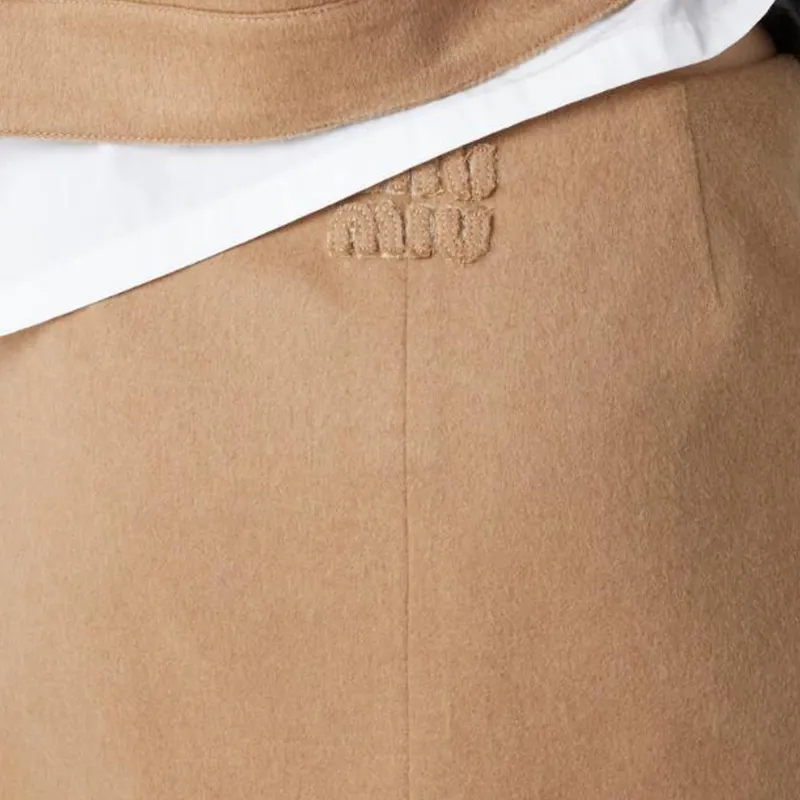 MIU MIU Camel hair Midi Skirt-5
