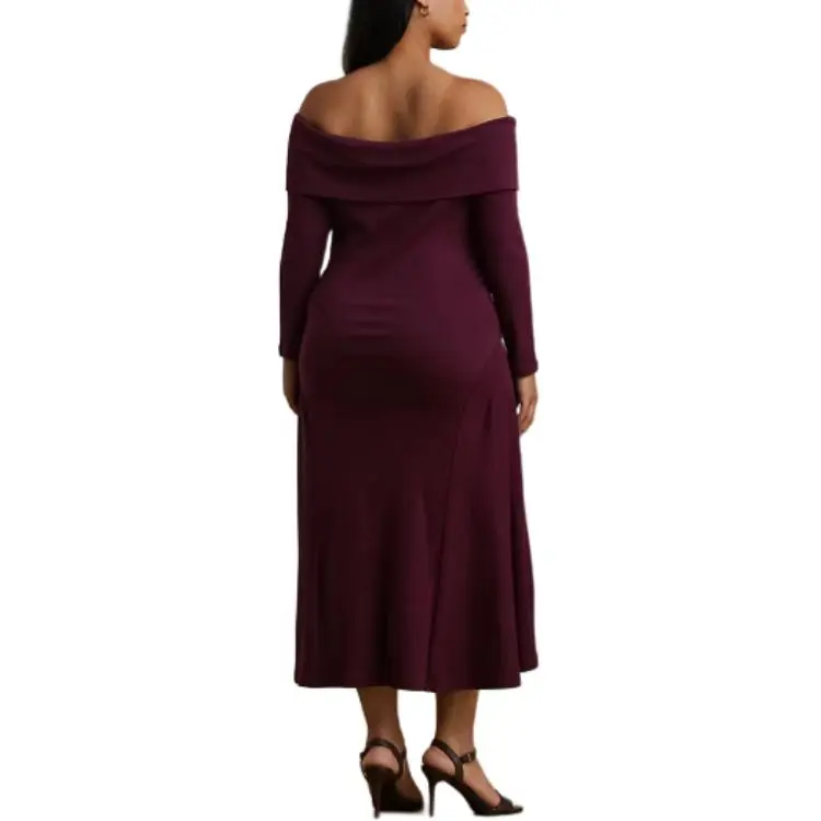Polo Ralph Lauren Long-Sleeved Dresses Women's Black Pinot Noir-2