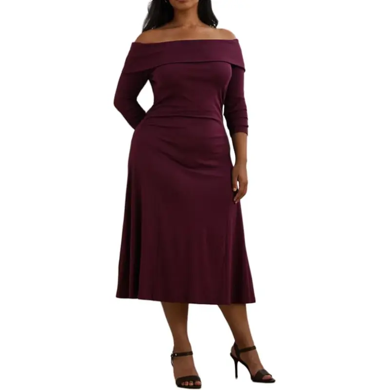 Polo Ralph Lauren Long-Sleeved Dresses Women's Black Pinot Noir-1