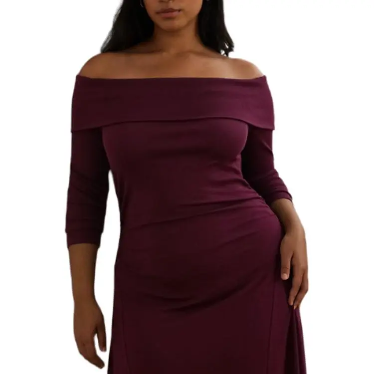 Polo Ralph Lauren Long-Sleeved Dresses Women's Black Pinot Noir-3
