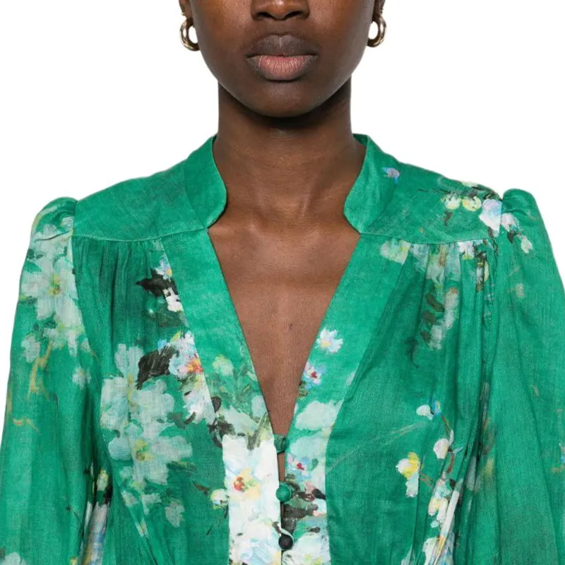 Zimmermann Everley Plunge V Neck Midi Dress-4