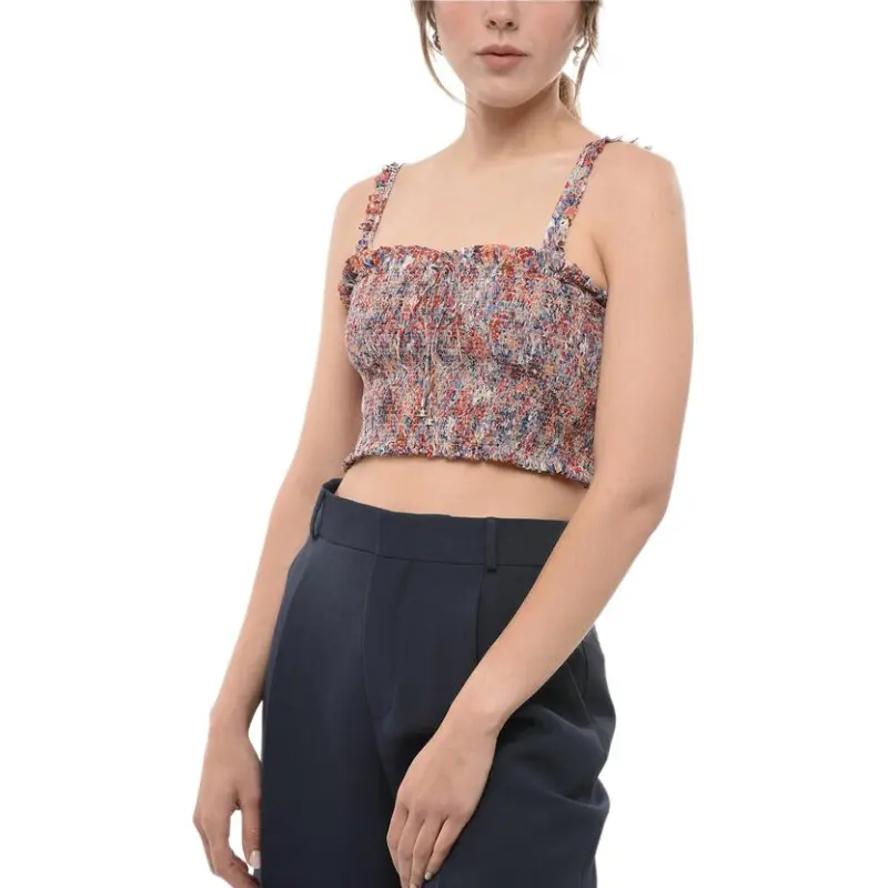 CELINE All Over Patterned Ruffle Detailed Top-2
