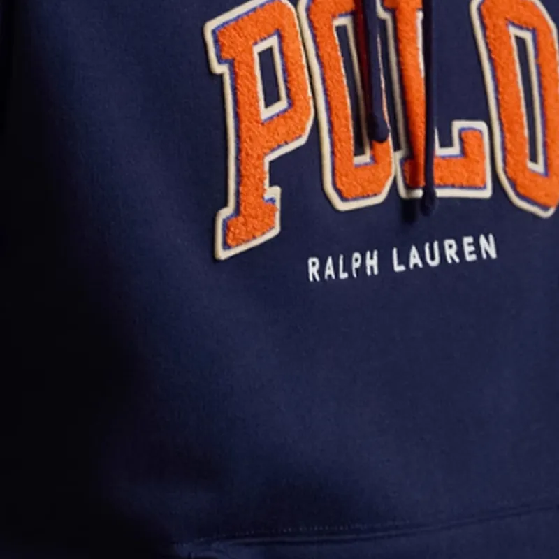 Polo Ralph Lauren Logo Flocked Drawstring Hoodie-4