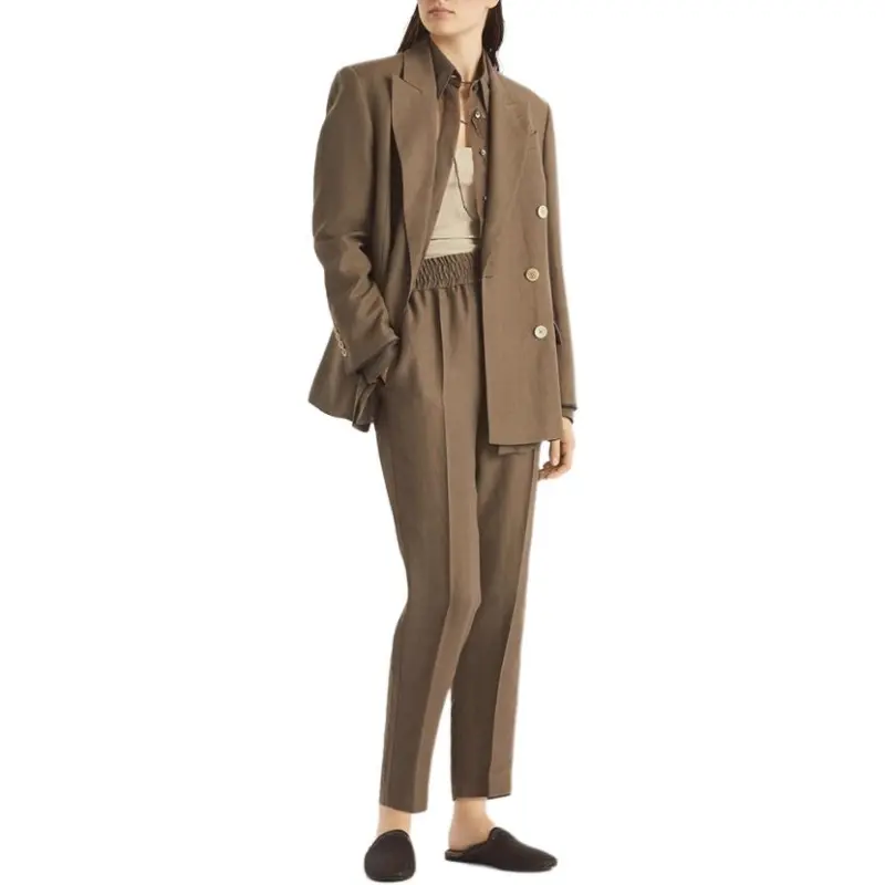 Brunello Cucinelli Striped Detailed Tapered Leg Trousers-1