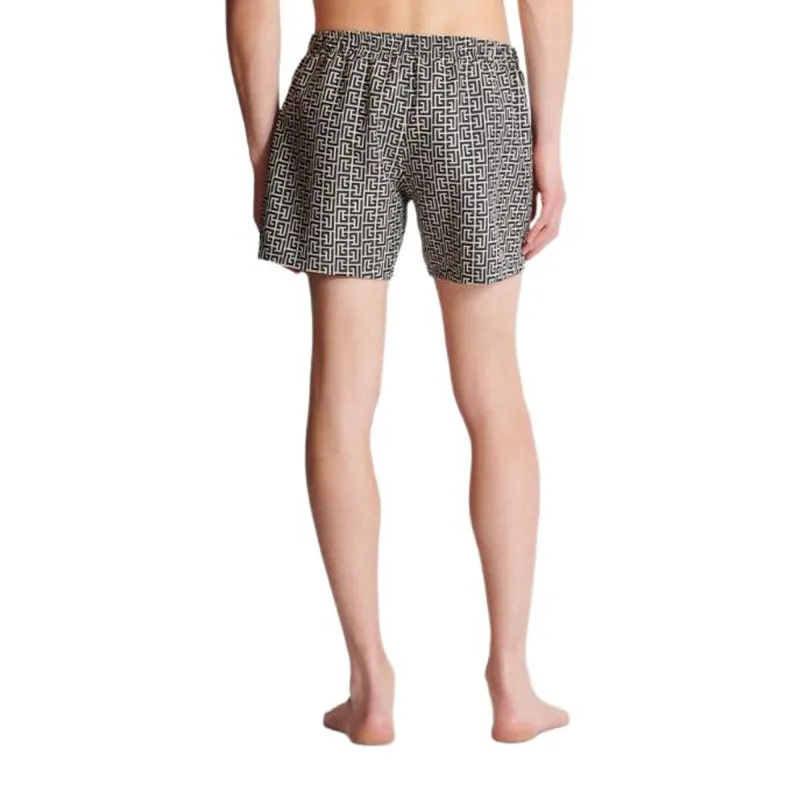 BALMAIN Pb Labyrinth print Swim Shorts-3