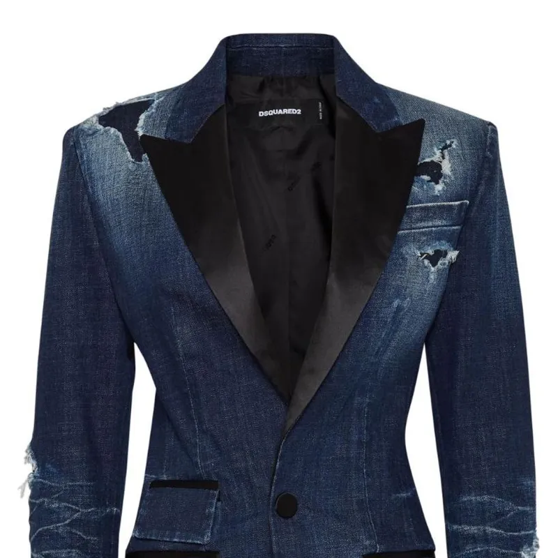 DSQUARED2 Distressed Denim Blazer-4