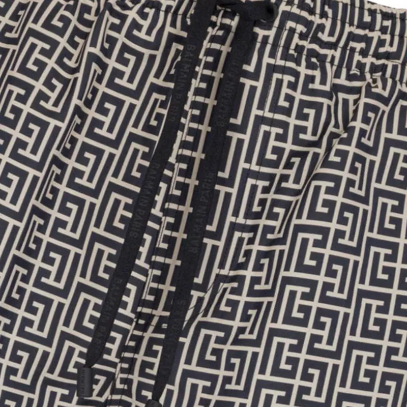 BALMAIN Pb Labyrinth print Swim Shorts-5