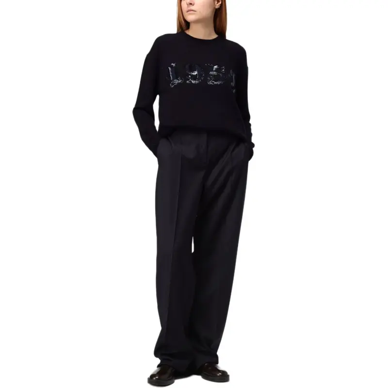 MaxMara Plata Logo Embellished Crewneck Jumper-2