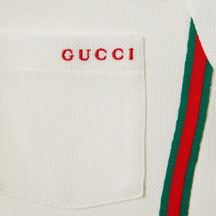 GUCCI Short Sleeved Dress Women's White-4