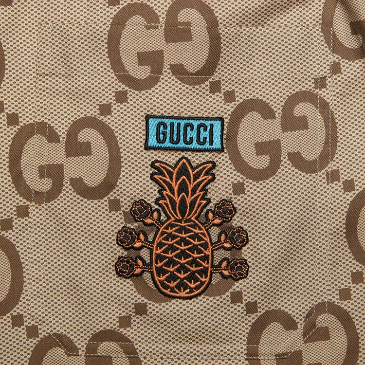 GUCCI Pineapple SS22 Casual Shorts Men's Brown-3