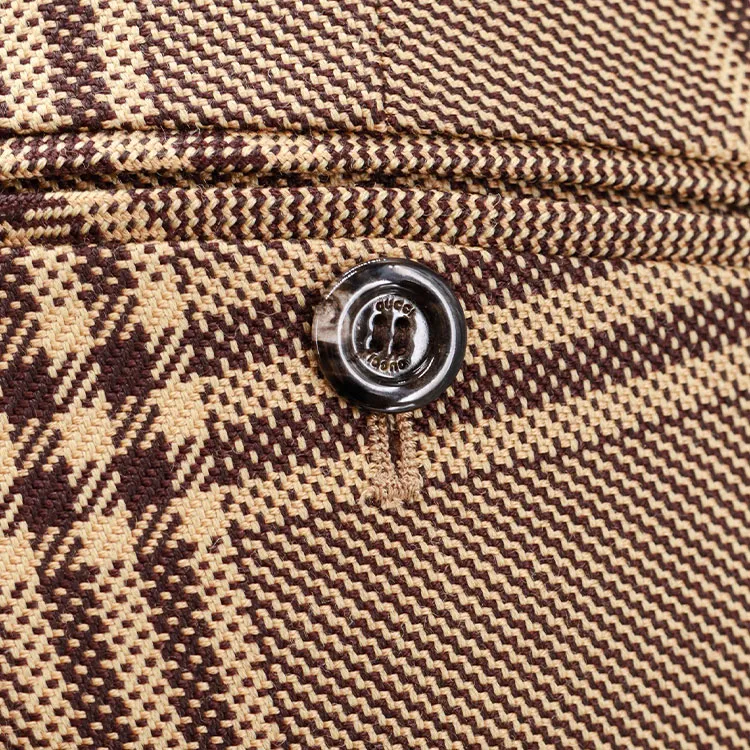 GUCCI Horsebit-check Flared Trousers-2