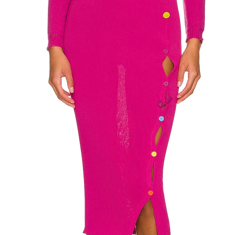 VERSACE Casual Long Skirts Women's Rose Red-1