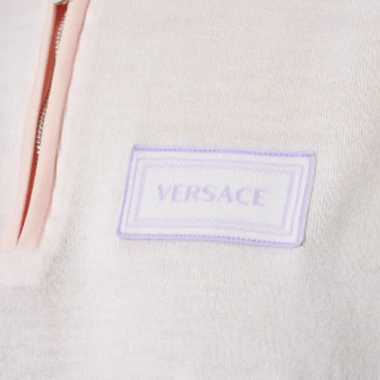 VERSACE Short-Sleeved Knitted Polo Shirt-4