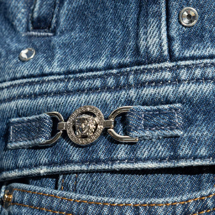 VERSACE Shimmering Appliques Denim Jacket-5