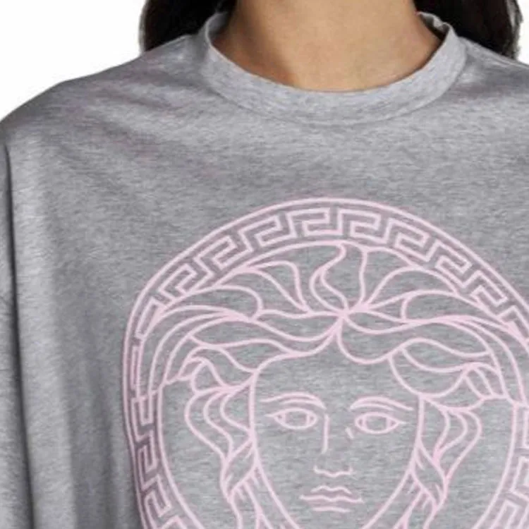 VERSACE Logo Printed Cropped T Shirt-4
