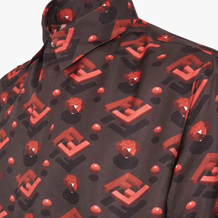 FENDI Ff Diamond Silk Shirt-3