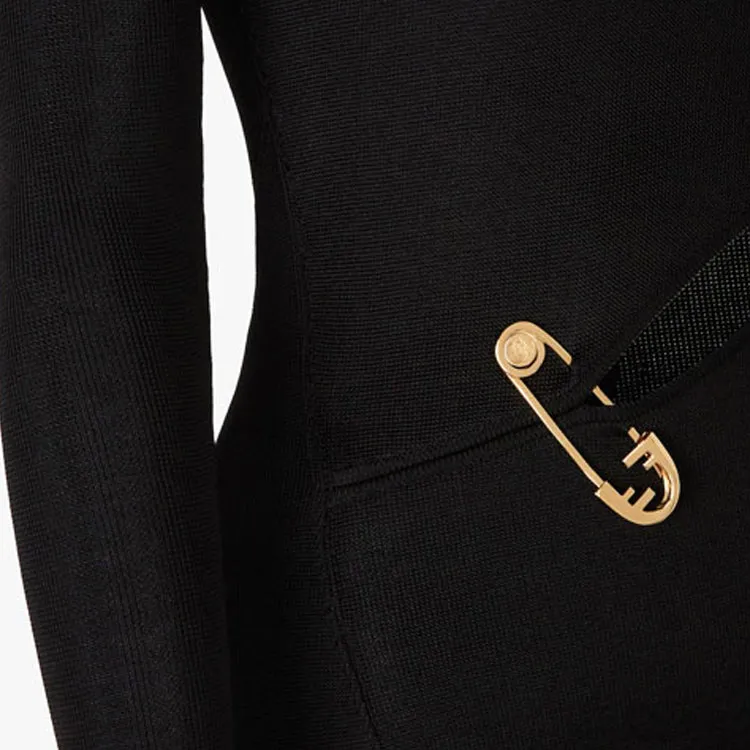 Versace X FENDI X VERSACE Long-Sleeved Dresses Women's Black-3