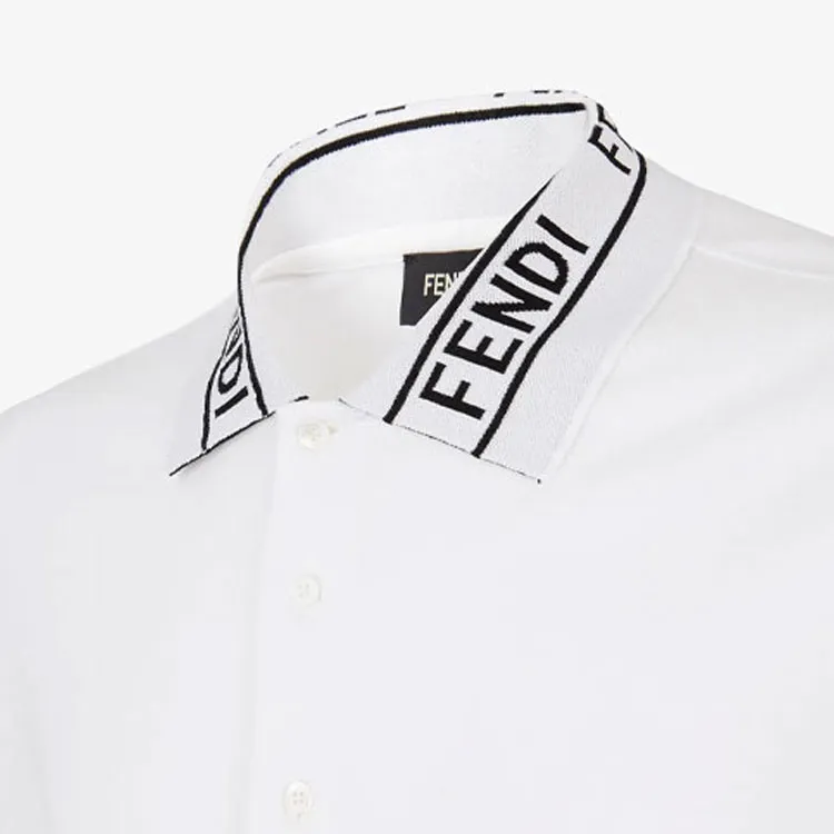 FENDI Polo Shirts Men White-2