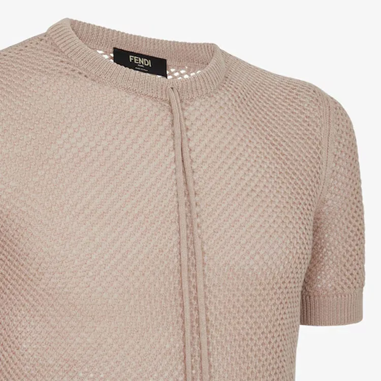 FENDI Short Sleeved Knitted Drawstring Jumper-4
