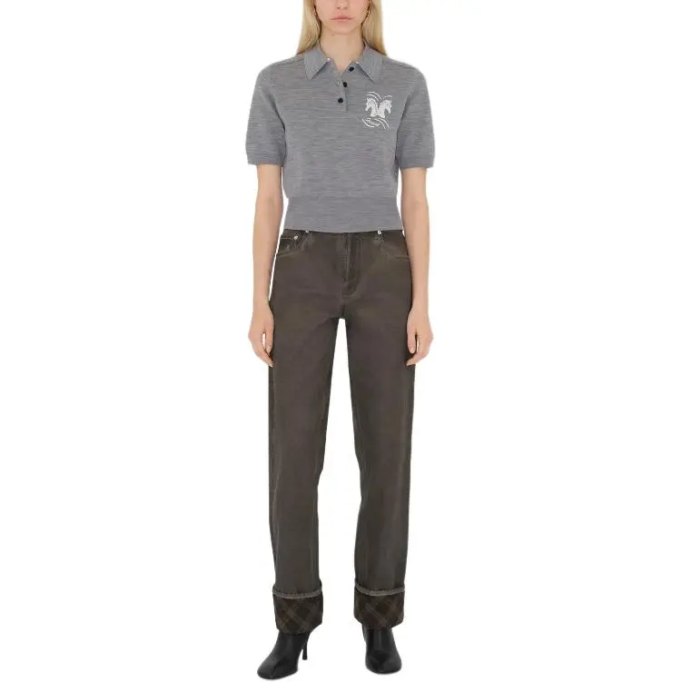 Burberry Polo Shirt Women's Gray-1