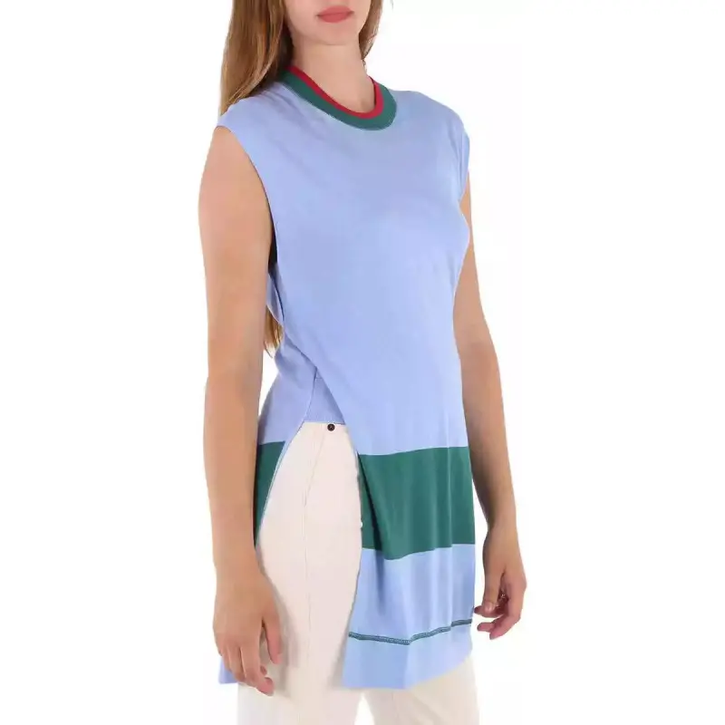 Burberry Tank Top Women's Light Blue-4