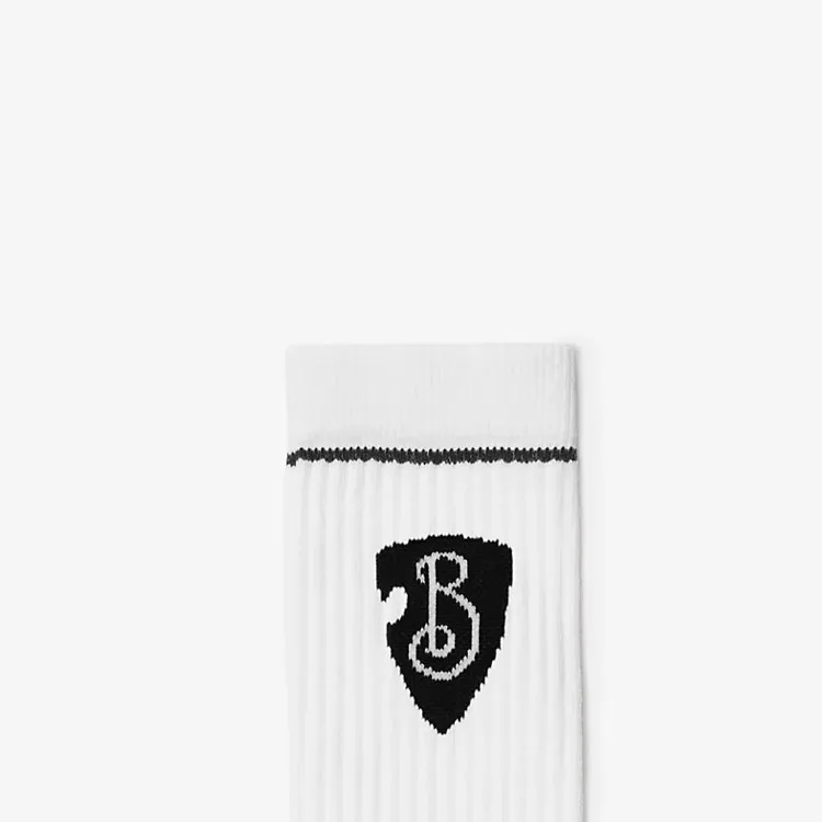 Burberry SS24 Mid Calf Socks Women's 1 Pack White-4