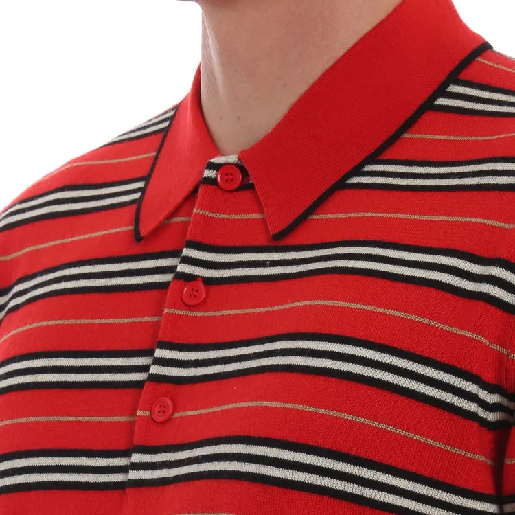 Burberry Polo Shirts Men Red-4