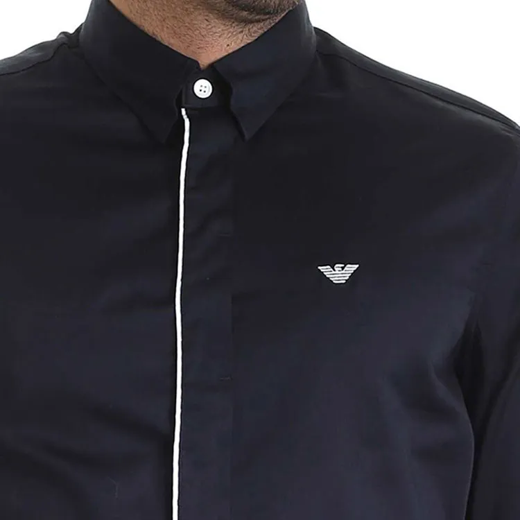 EMPORIO ARMANI Shirts Men Navy Blue-4