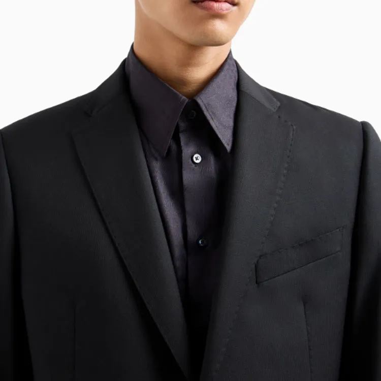 EMPORIO ARMANI Single breasted Suit In Virgin wool Two way Stretch Canvas-4