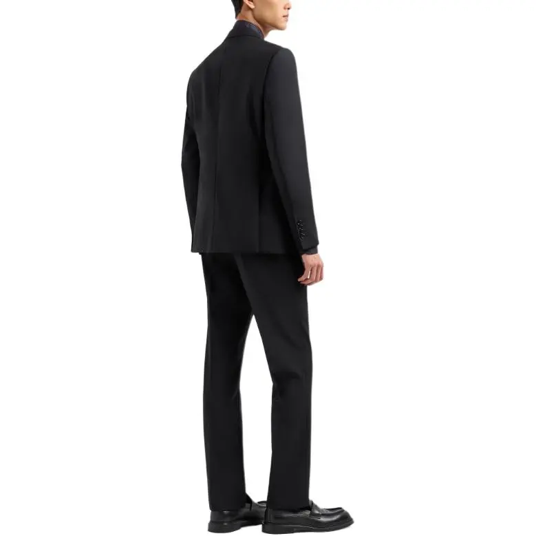 EMPORIO ARMANI Single breasted Suit In Virgin wool Two way Stretch Canvas-2