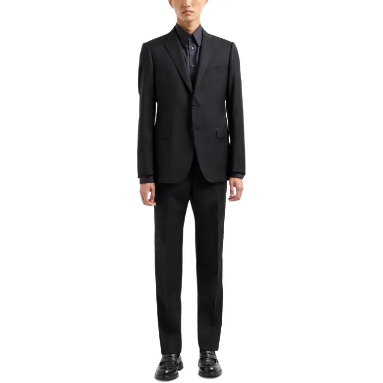 EMPORIO ARMANI Single breasted Suit In Virgin wool Two way Stretch Canvas-1