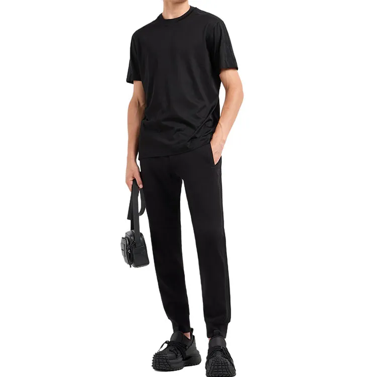 EMPORIO ARMANI Lyocell blend Jersey T shirt With Embossed Logo Tape-3
