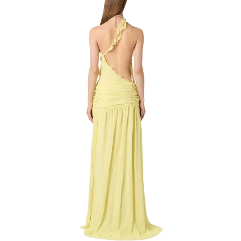 Blumarine One shoulder Georgette Gown-3