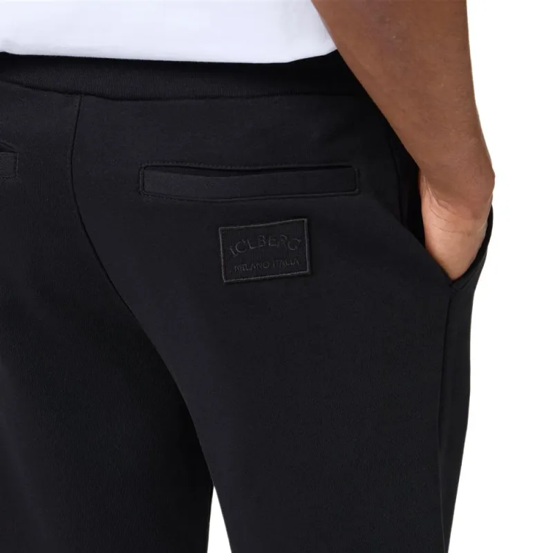 Iceberg Logo Patch Drawstring Elastic Waist Pants-5