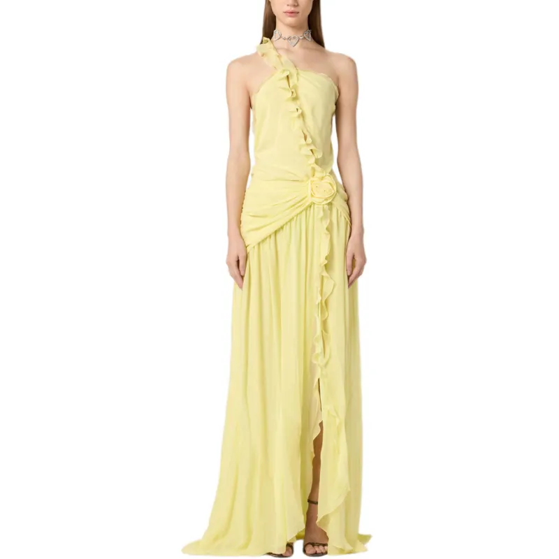 Blumarine One shoulder Georgette Gown-1