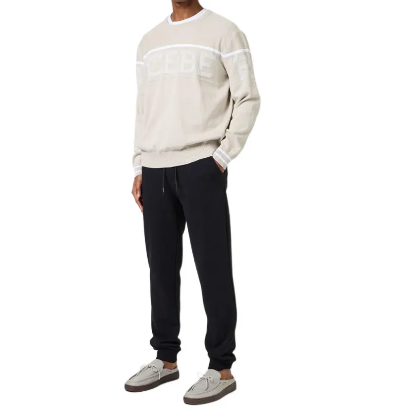 Iceberg Logo Patch Drawstring Elastic Waist Pants-3