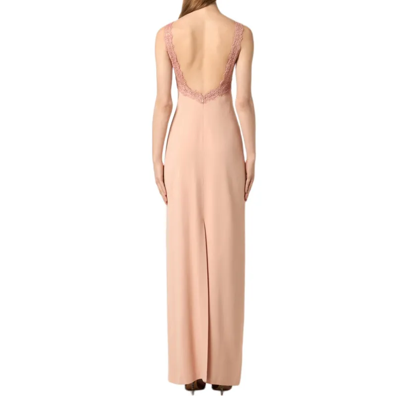 Blumarine Lace Trim Cut Out Detailed Maxi Dress-2