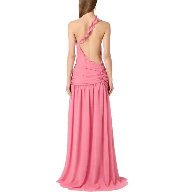 Blumarine One shoulder Silk Maxi Dress-3