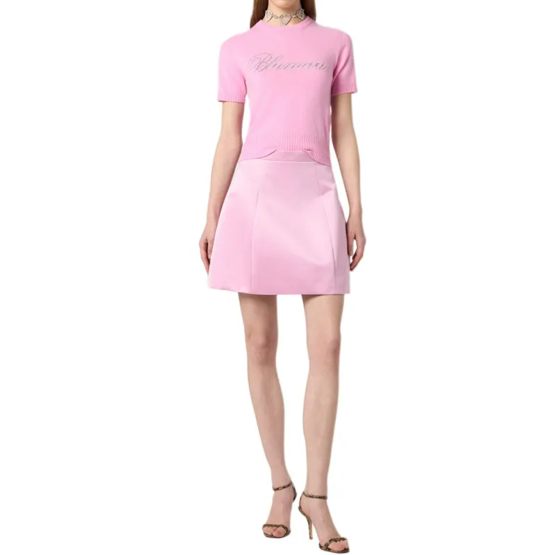 Blumarine Duchess satin Mini Skirt-2