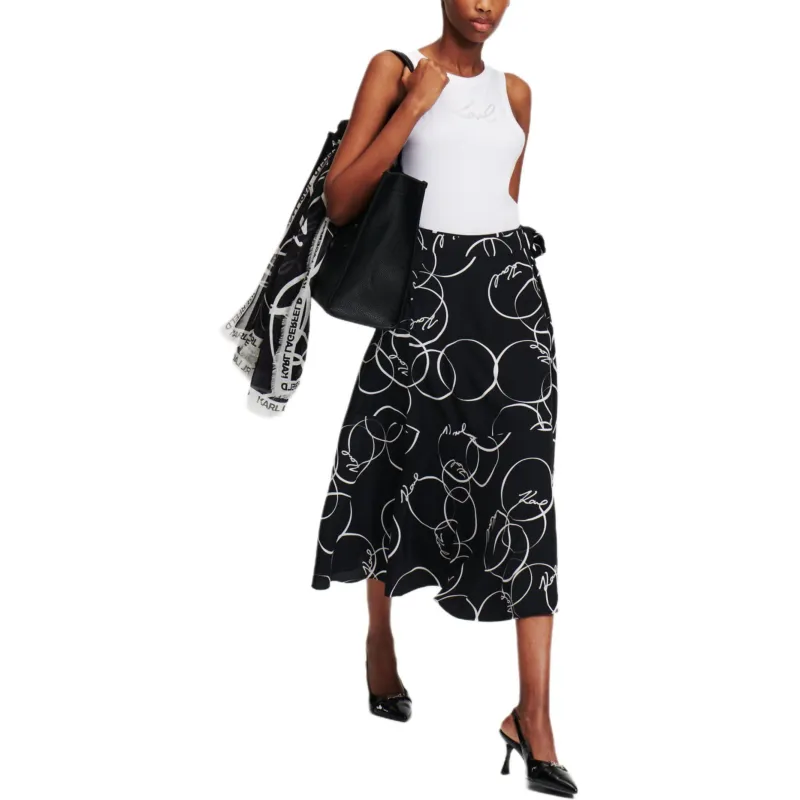 KARL LAGERFELD / Karl Lagerfeld Jeans Circle Print Wrap Skirt-2