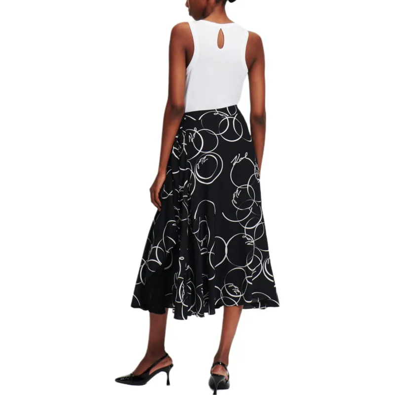 KARL LAGERFELD / Karl Lagerfeld Jeans Circle Print Wrap Skirt-1