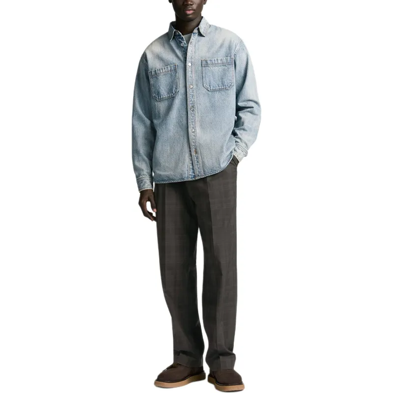 DIOR Collared Long Sleeve Denim Shirt-2
