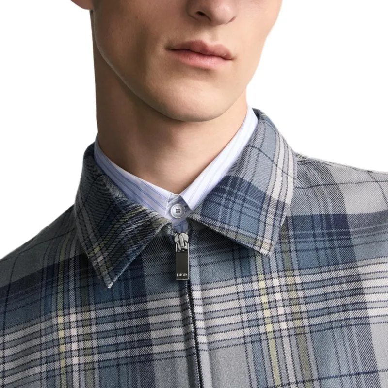 DIOR Checkered Zip Up Shirt-5