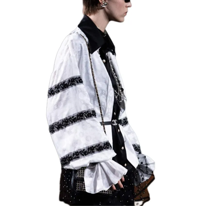 CHANEL 24 New Fall And Winter Arrivals Shirt Women's Black White-1