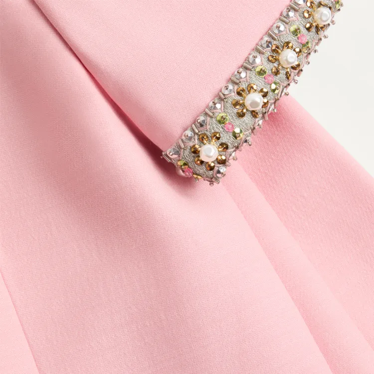 Valentino Crepe Couture Embellished Mini Dress-5